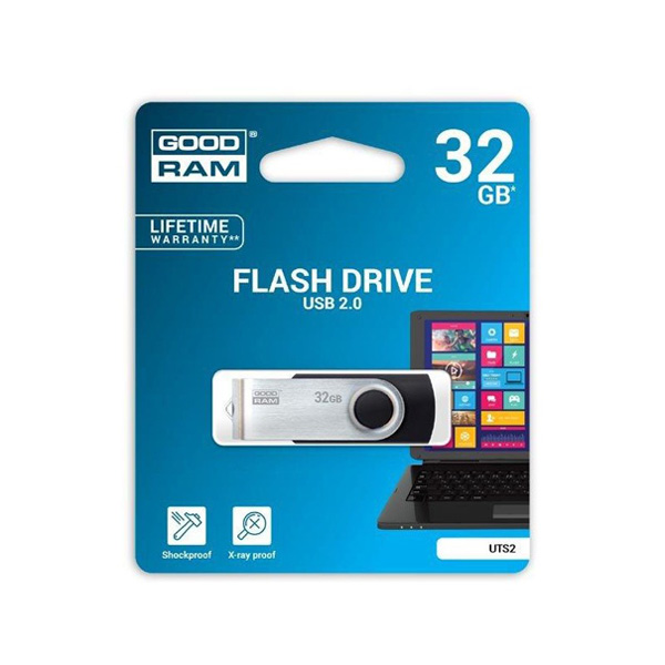 GOODRAM Flash Drive UTS2 32GB, USB 2 /черно и сребърно/