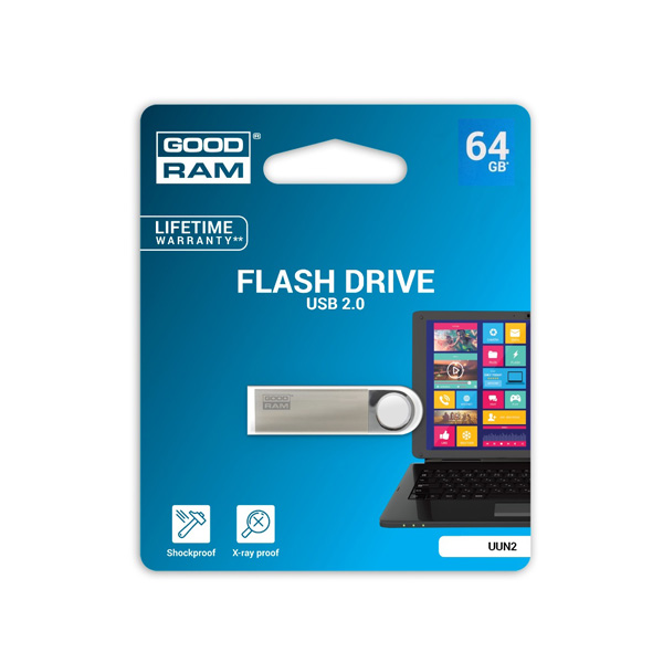 GOODRAM Flash Drive UUN2 64GB, USB 2 /сребро/