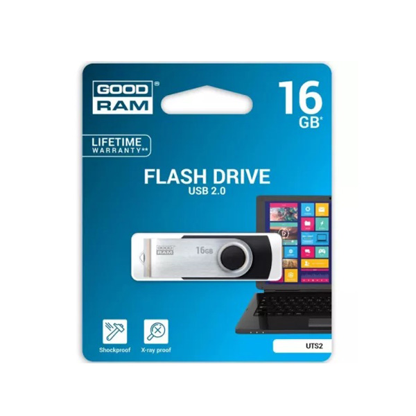 GOODRAM Flash Drive UTS2 16GB, USB 2 /черно и сребърно/