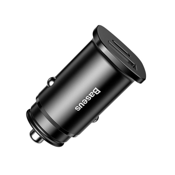 BASEUS 12V 30W, USB-A + USB-C, черен - CCALL-YS01