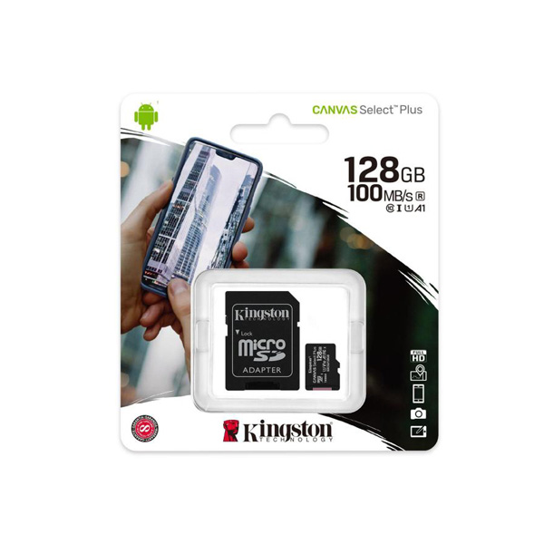 Micro SD 128GB, class 10 + адаптер, KINGSTON