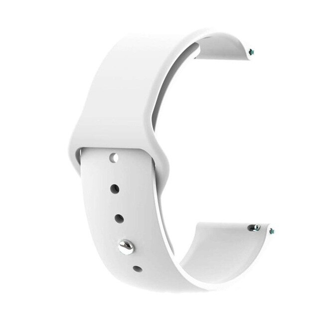 Каишка 20мм за Smart Watch, Silicone Simple Strap, силикон, бял