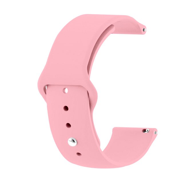 Каишка 20мм за Smart Watch, Silicone Simple Strap, силикон, бебешко розов