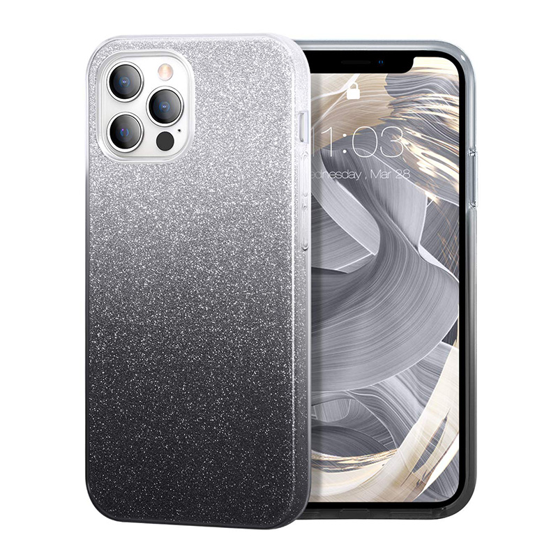 Калъф ENSIDA Fashion Huawei Y5p /сребърен-черен/