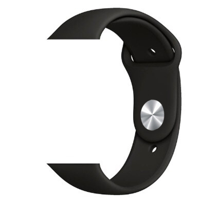 Силиконова каишка Simple за Apple Watch, 42/44mm, M/L /черна/