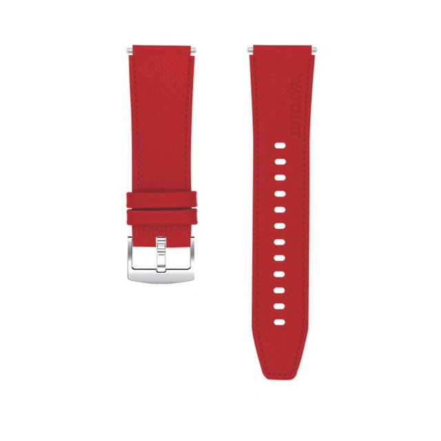 Кожена каишка Leather2 Strap за Smart Watch, 22мм /червена/