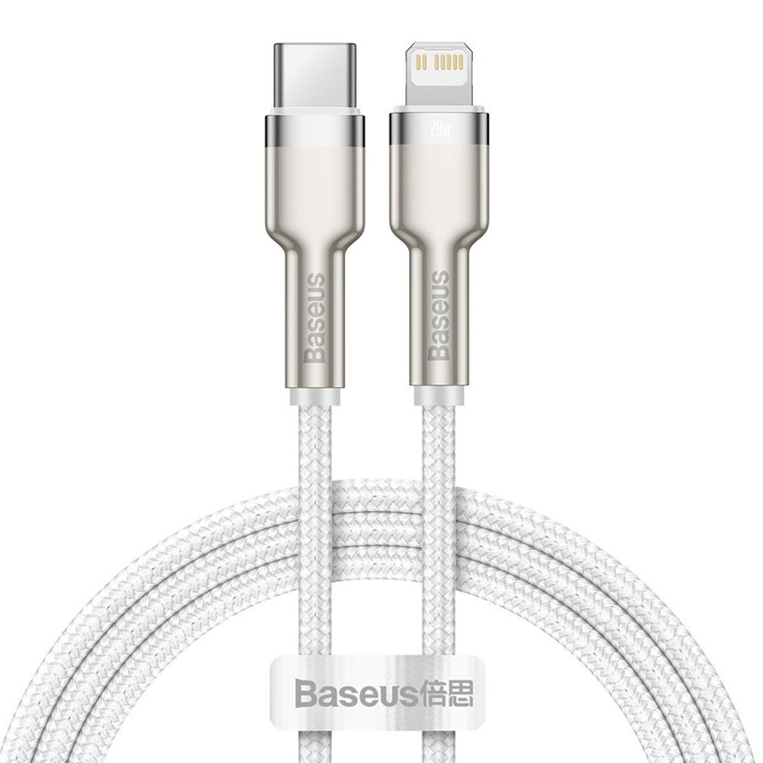 BASEUS Кабел Type-C - Lightning, 1м, 20W, CAFULE, CATLJK-A02 /бял/