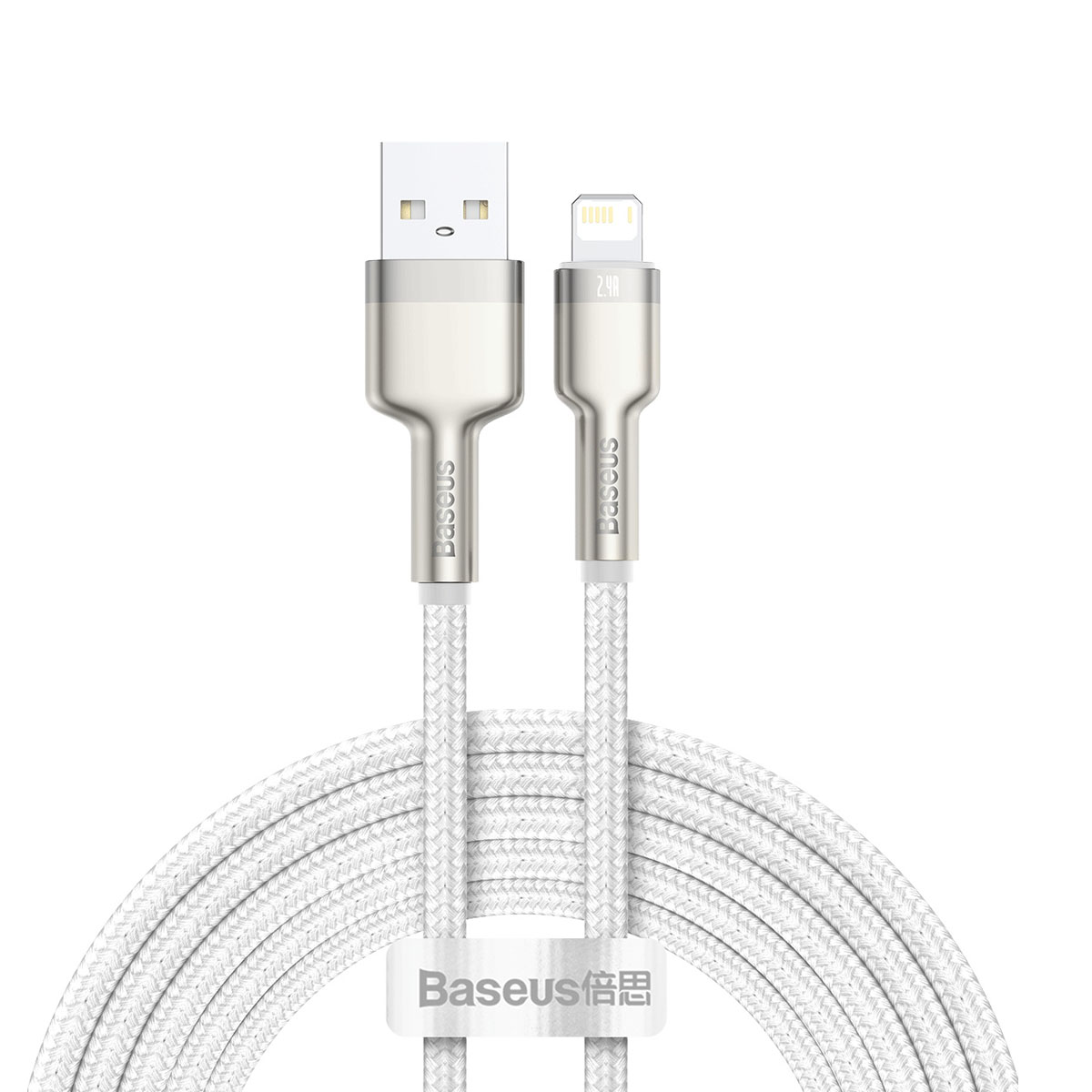 BASEUS Кабел USB-A - Lightning, 1м, 2.4A, CAFULE, CALJK-A02 /бял/