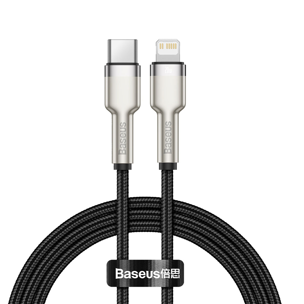 BASEUS Кабел Type-C - Lightning, 1м, 20W, CAFULE, CATLJK-A01 /черен/