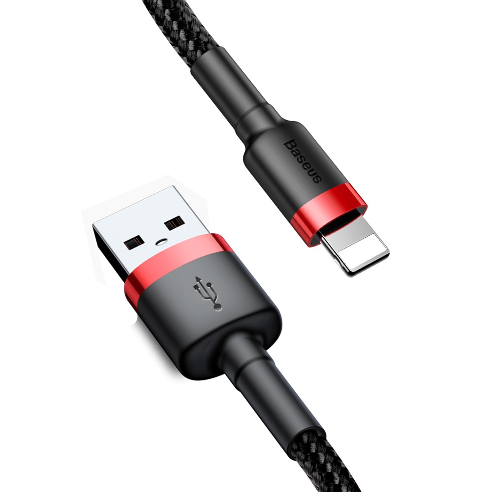 BASEUS Кабел USB-A - Lightning, 1м, 2.4A, CAFULE, CALKLF-B19 /черен + червено/