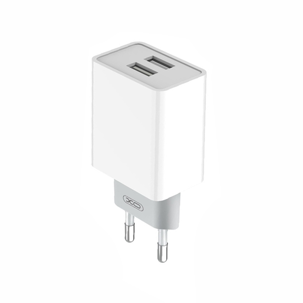 XO 220V 12W, 2xUSB-A, бял - L65