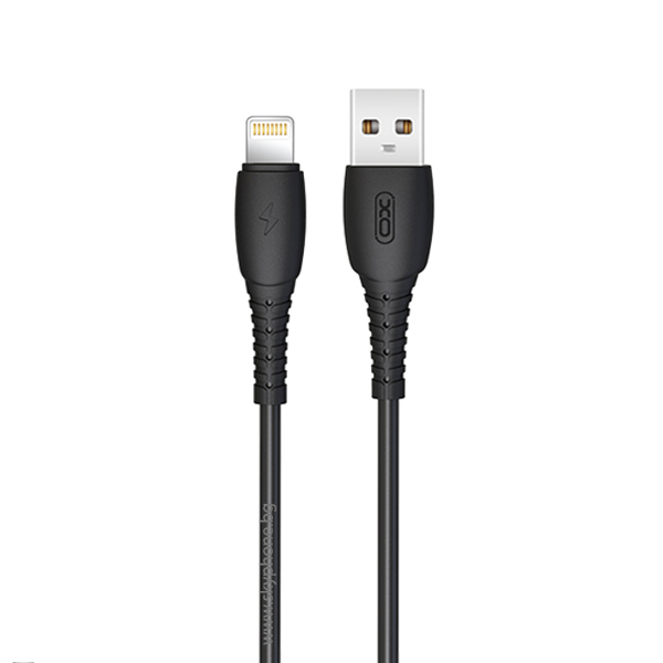 XO Кабел USB-A - Lightning, 1м, 2.4A, NB-P163 /черен/
