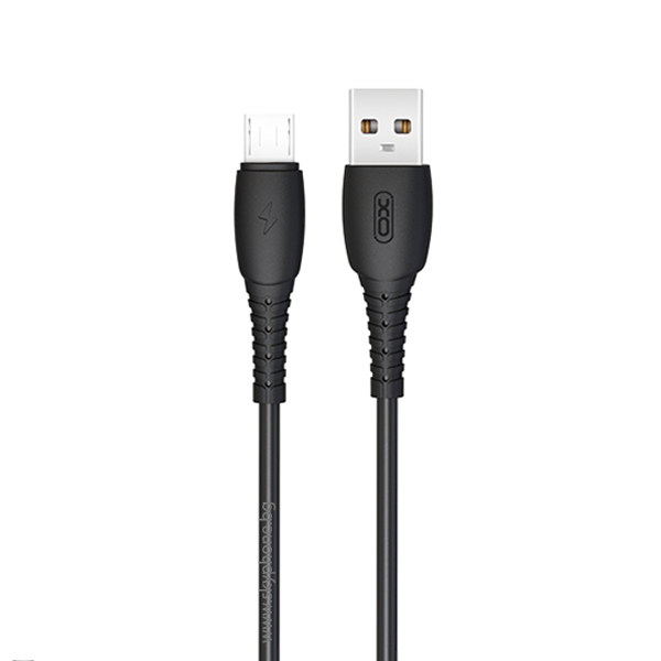XO Кабел USB-A - Micro USB, 1м, 2.4A, NB-P163 /черен/
