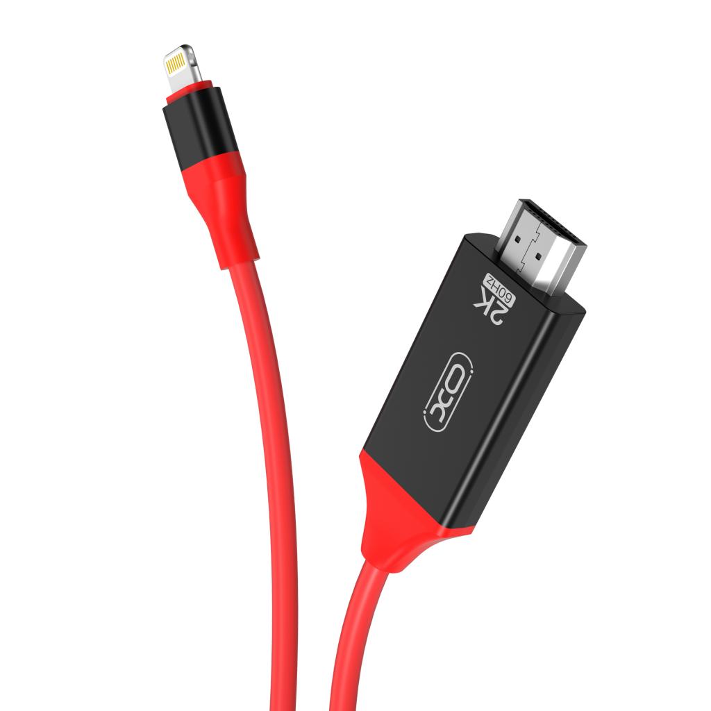 XO Кабел HDMI - Lightning, 1.8м, HD2K, GB006 /червен/