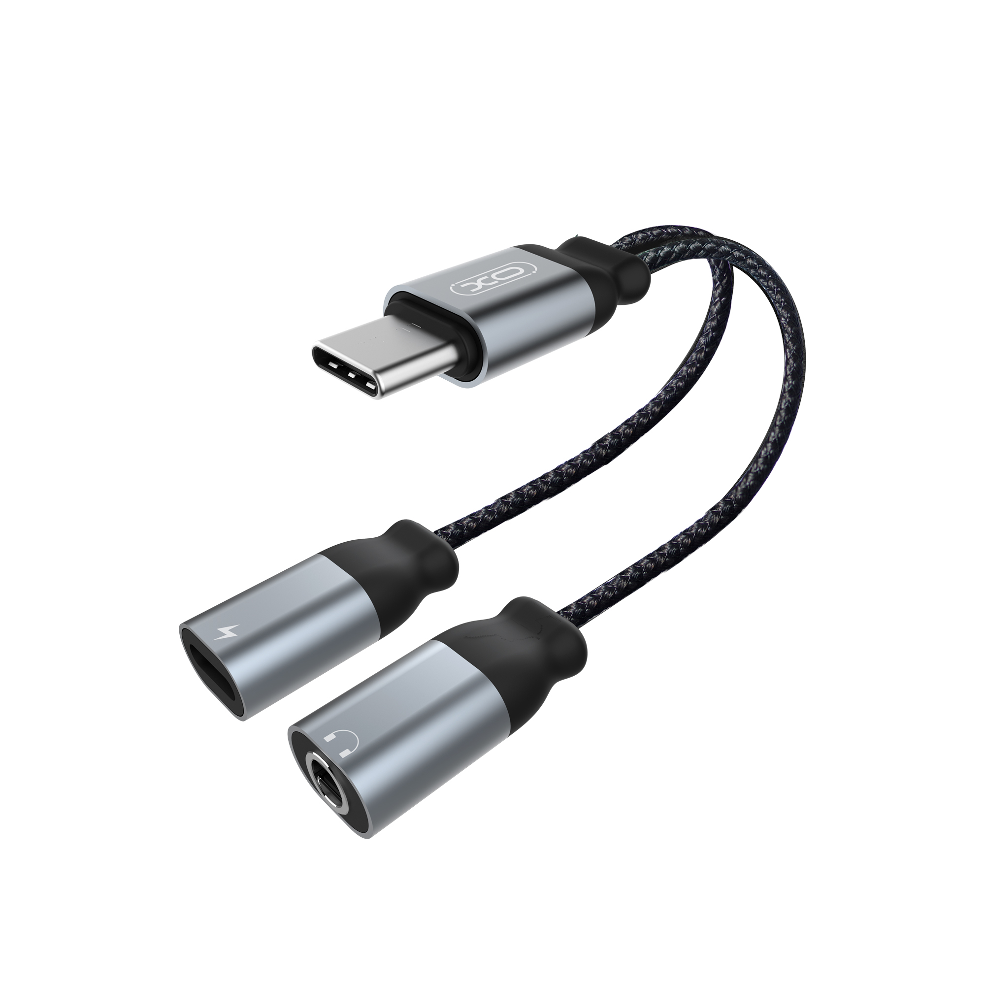 Adapter Type-C to USB-C + 3.5mm Audio, XO NB-R160B /black/