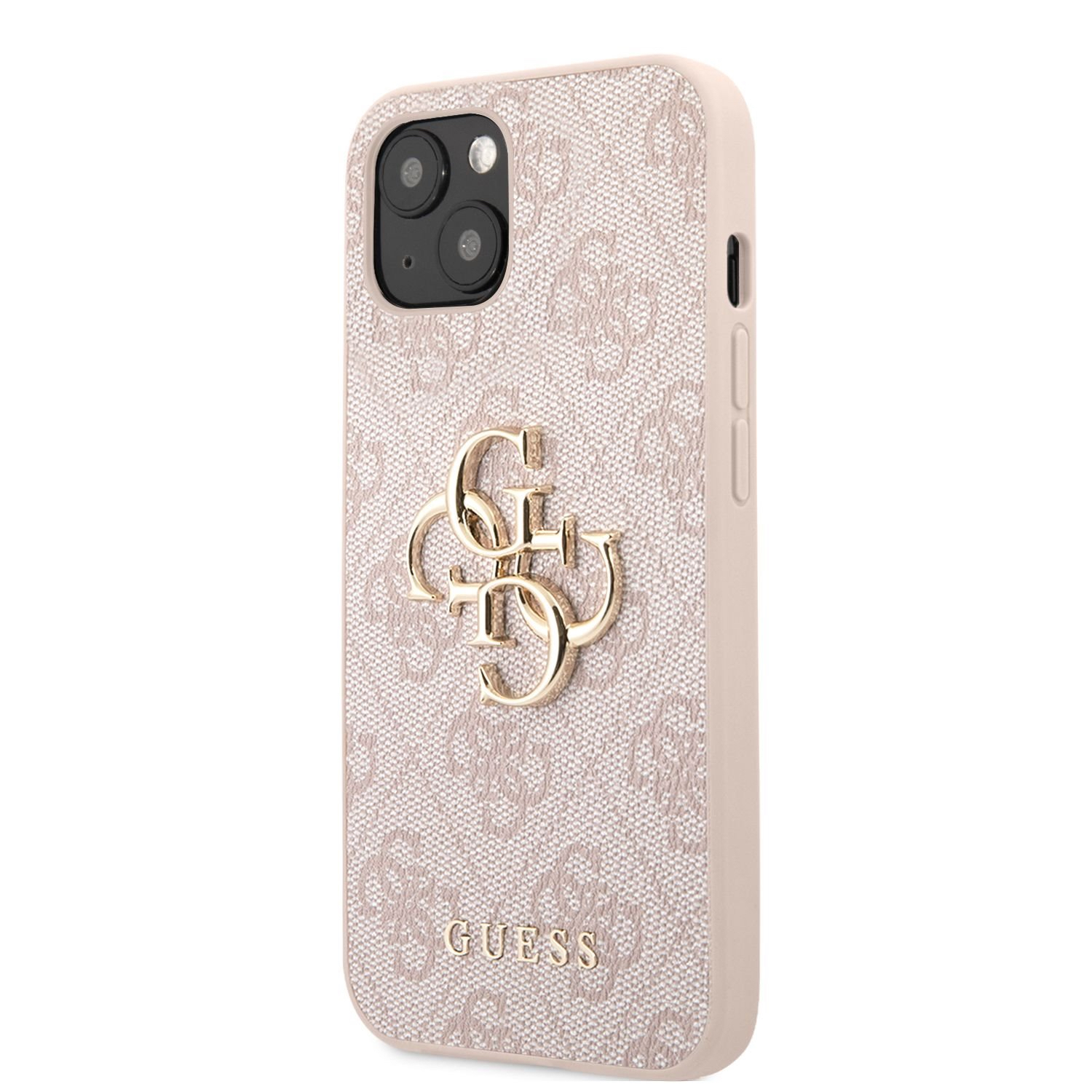 GUESS Калъф Apple iPhone 13 Pro, 4G Metal Logo, розов - GUHCP13L4GMGPI