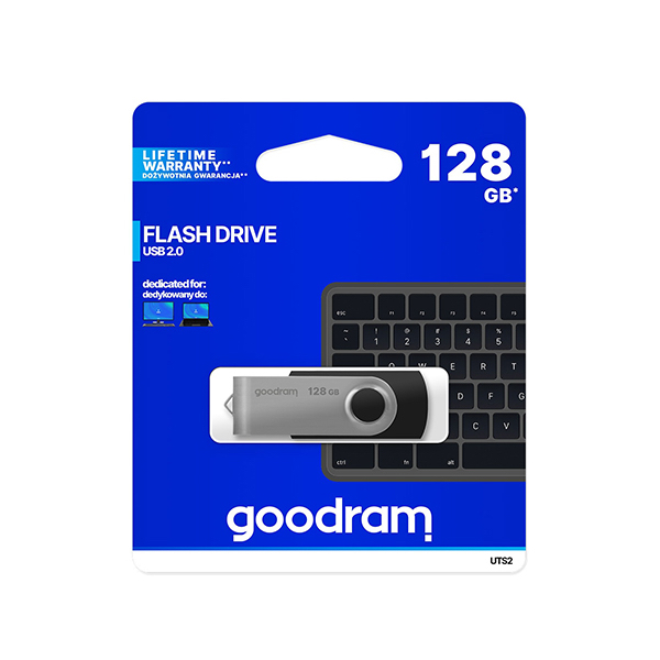GOODRAM Flash Drive UTS2 128GB, USB 2 /черно+сребристо/