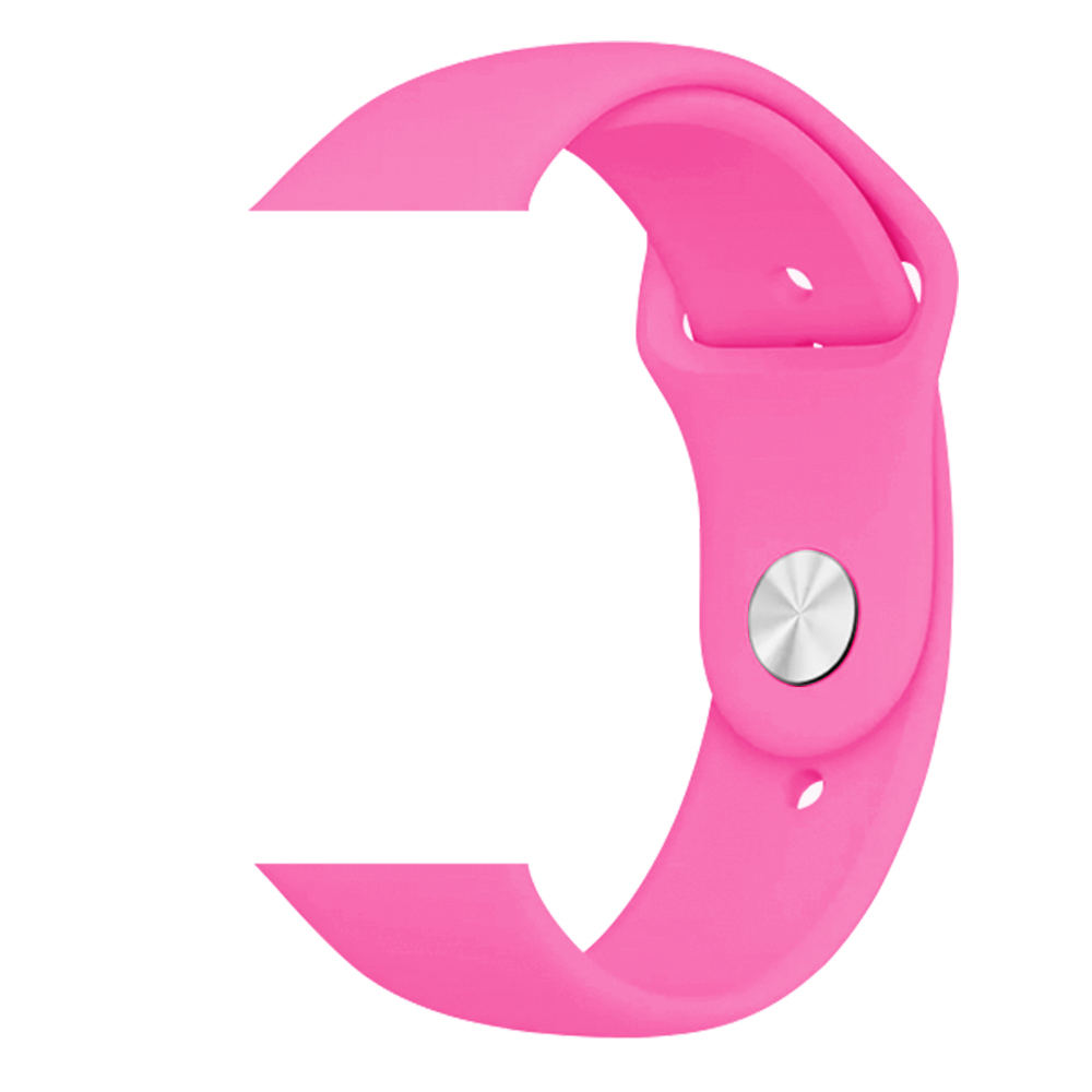 Каишка за Apple Watch 42/44/45/49мм, Silicon Simple Strap, M/L /бонбонено розова/