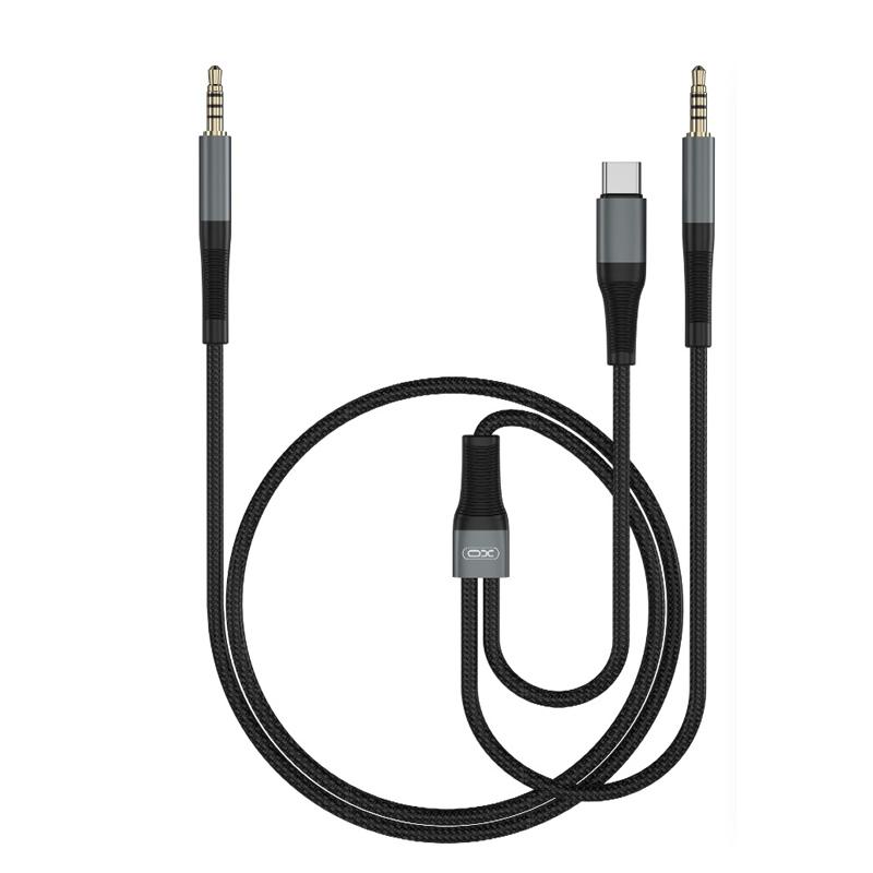 Adapter 3.5mm to Type-C + 3.5mm, XO NB178B /black/