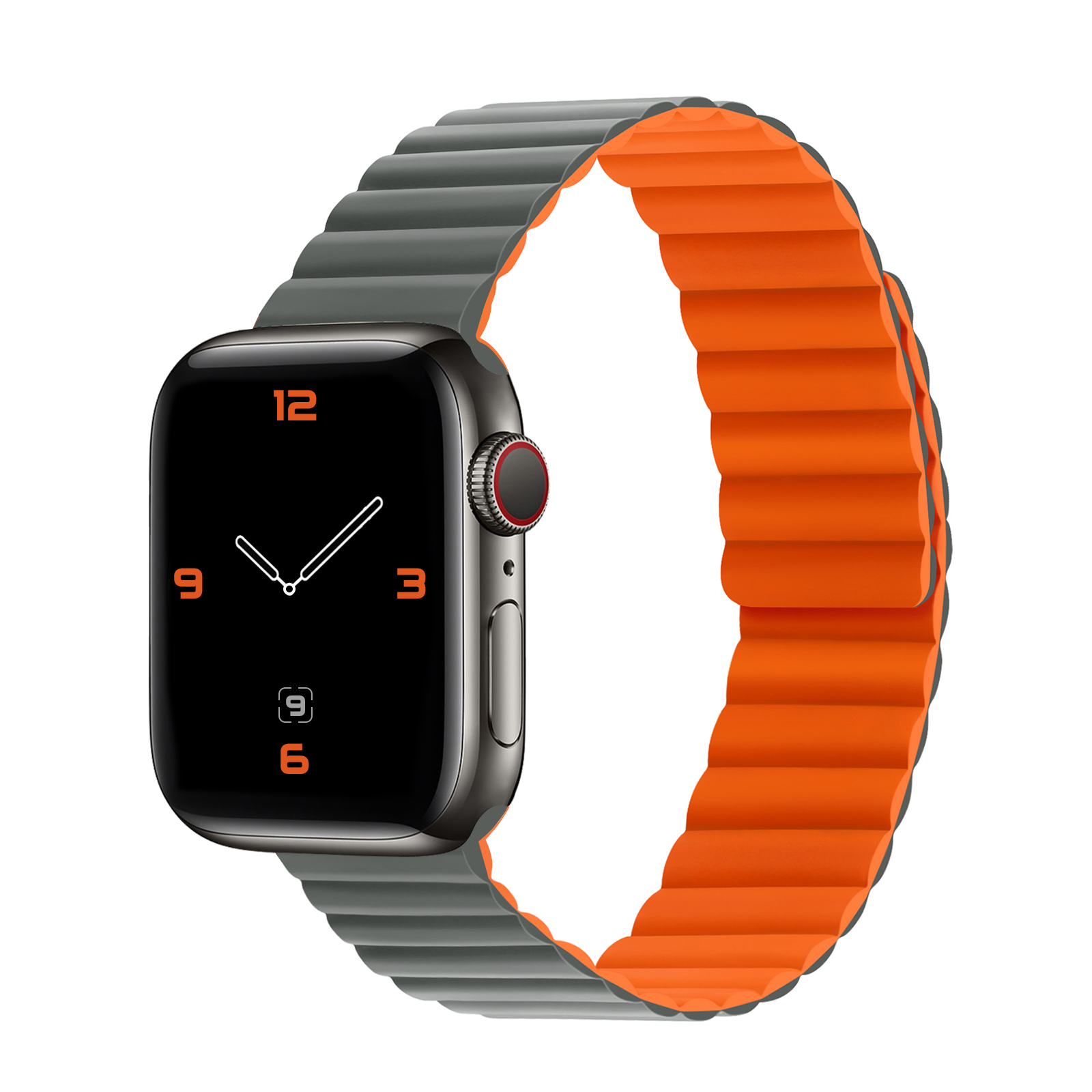 XO Silicon Magnetic Strap for Apple Watch, 38/40/41mm /grey-orange/