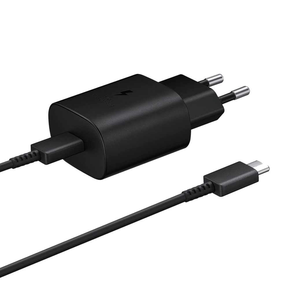 220V Samsung 25W, USB-C, 3A, EP-TA800EBE + EP-DA905BBE (bulk) /черно/