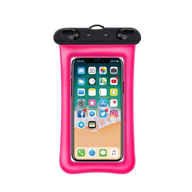 Водоустойчив калъф Colourful for smartphone /черен+розово/