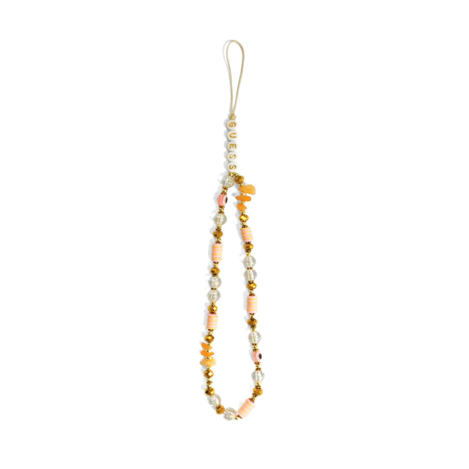 GUESS Верижка за телефон, Beads Bohemia, кафяв - GUSTBOHP
