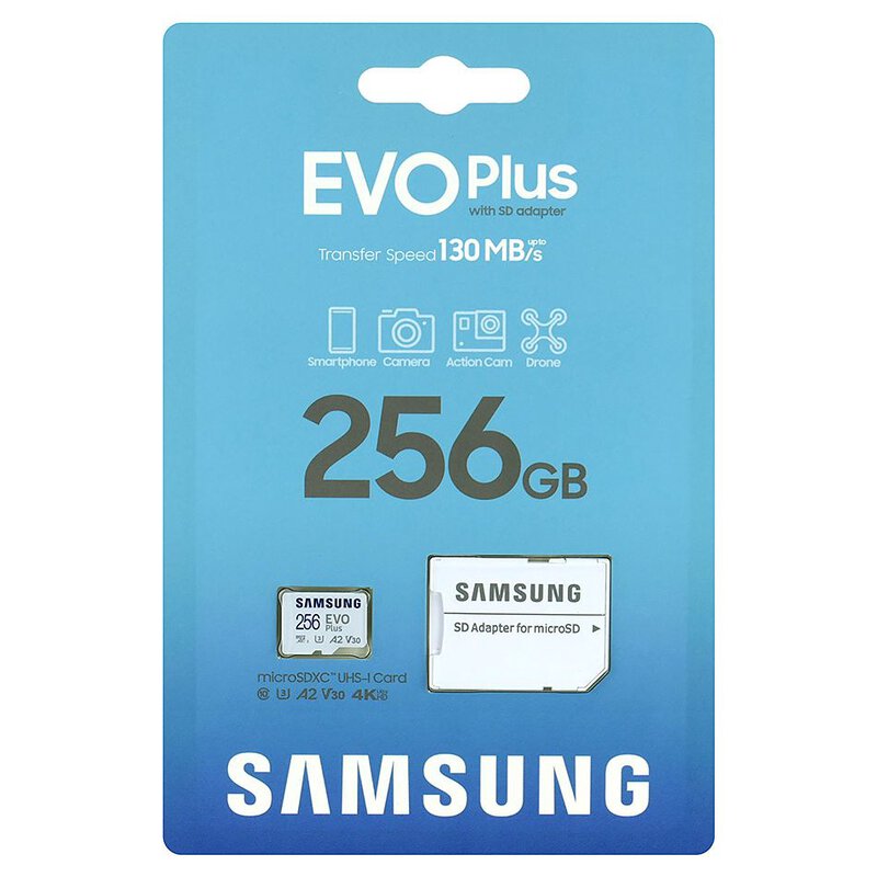 Micro SDXC EVO Plus 256GB + адаптер, SAMSUNG