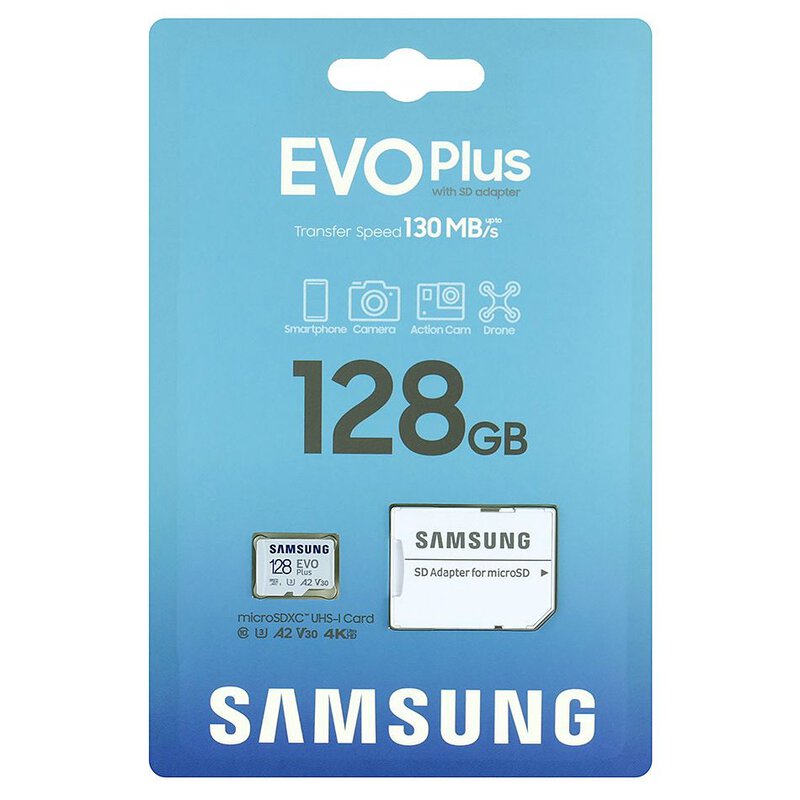 Micro SDXC EVO Plus 128GB + адаптер, SAMSUNG