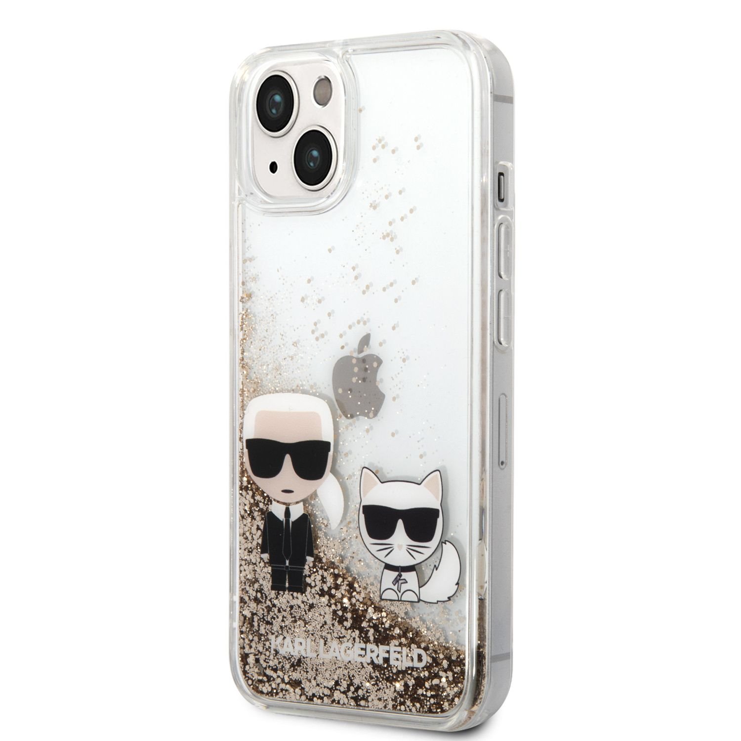Karl Lagerfeld Калъф Apple iPhone 14 Plus, Liquid Glitter K/C, прозрачен - KLHCP14MGKCD