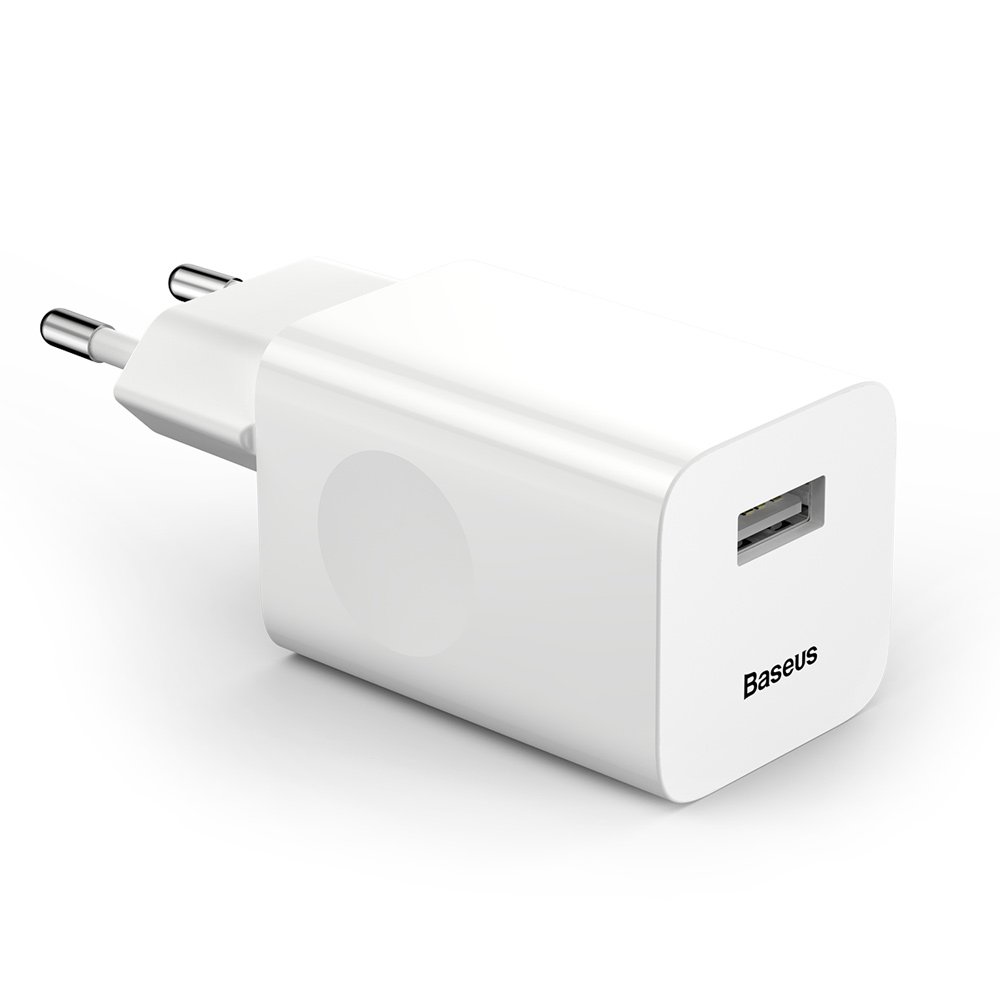 BASEUS 220V 24W, USB-A, Quick Charge, бяло - CCALL-BX02