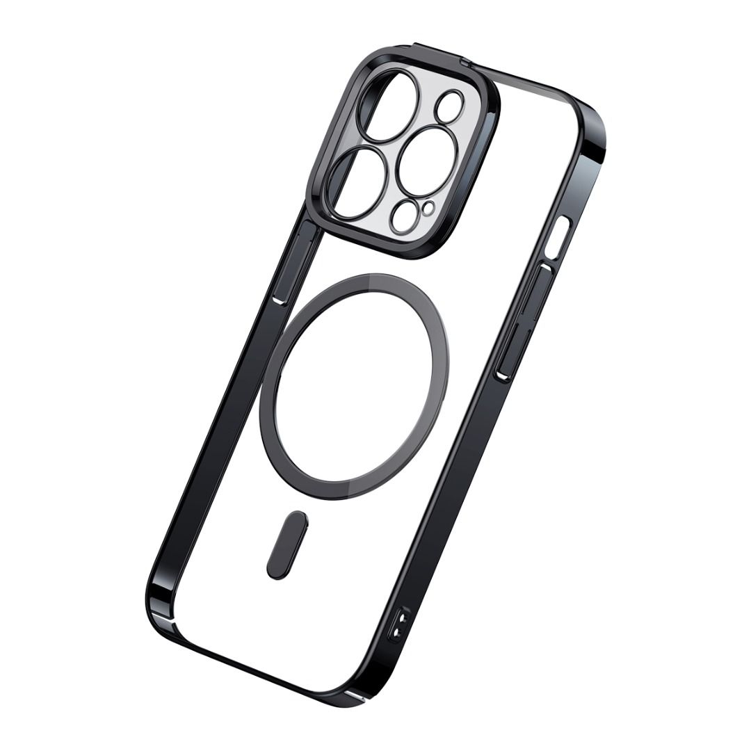 BASEUS Калъф + Стъклен протектор Glitter MagSafe Apple iPhone 14 Plus /черен/