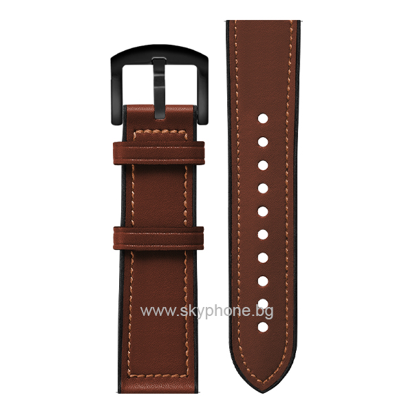 Каишка TPU Leather Cover Strap за Smart Watch, 20мм /кафява/