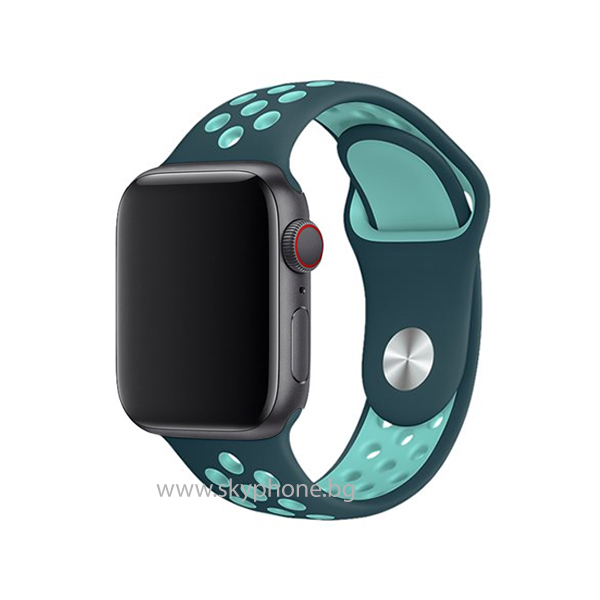 Каишка Silicon Sport Strap for Apple Watch, 42/44mm, S/M /син-мента/