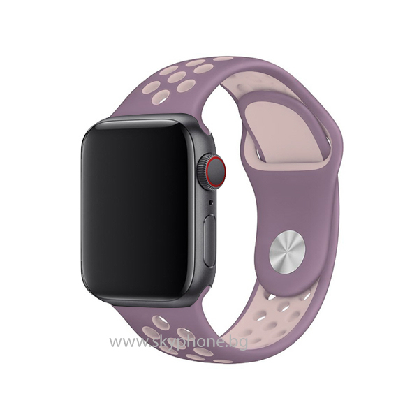 Каишка Silicon Sport Strap for Apple Watch, 42/44mm, S/M /лилаво-розов/