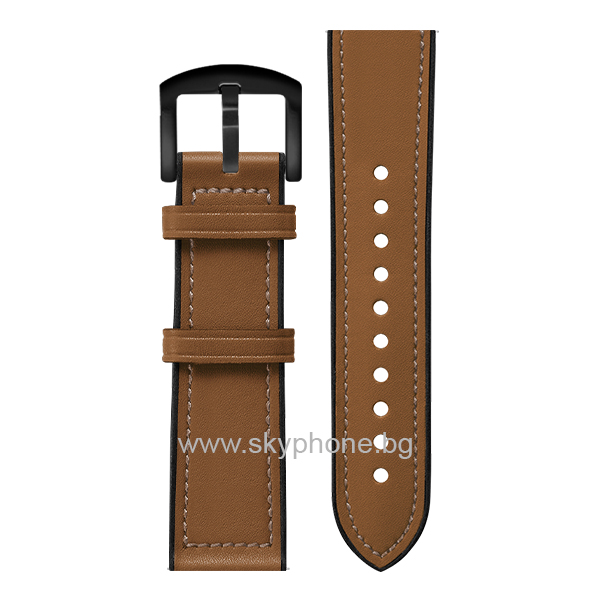 Каишка TPU Leather Cover Strap за Smart Watch, 22мм /кафяв/