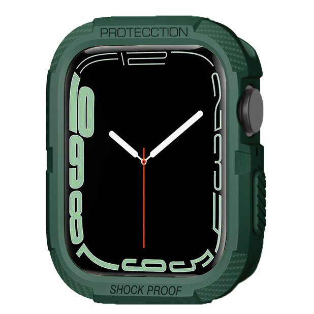 Силиконов протектор Shockproof за корпус за Apple Watch, 44/45mm /зелен/ 