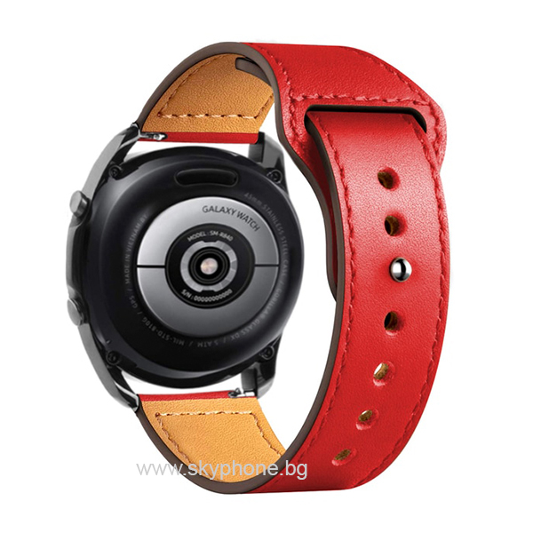 Leather Skin Strap for Smart Watch, 22mm /red/
