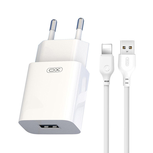 XO 220V 12W, USB-A, кабел A-L, бял - L99