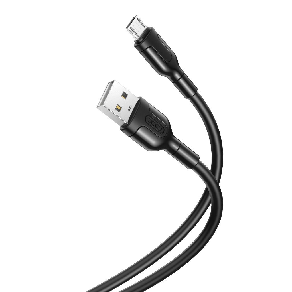 XO Кабел USB-A - Micro, 1м, 2.1A, NB212 /черен/