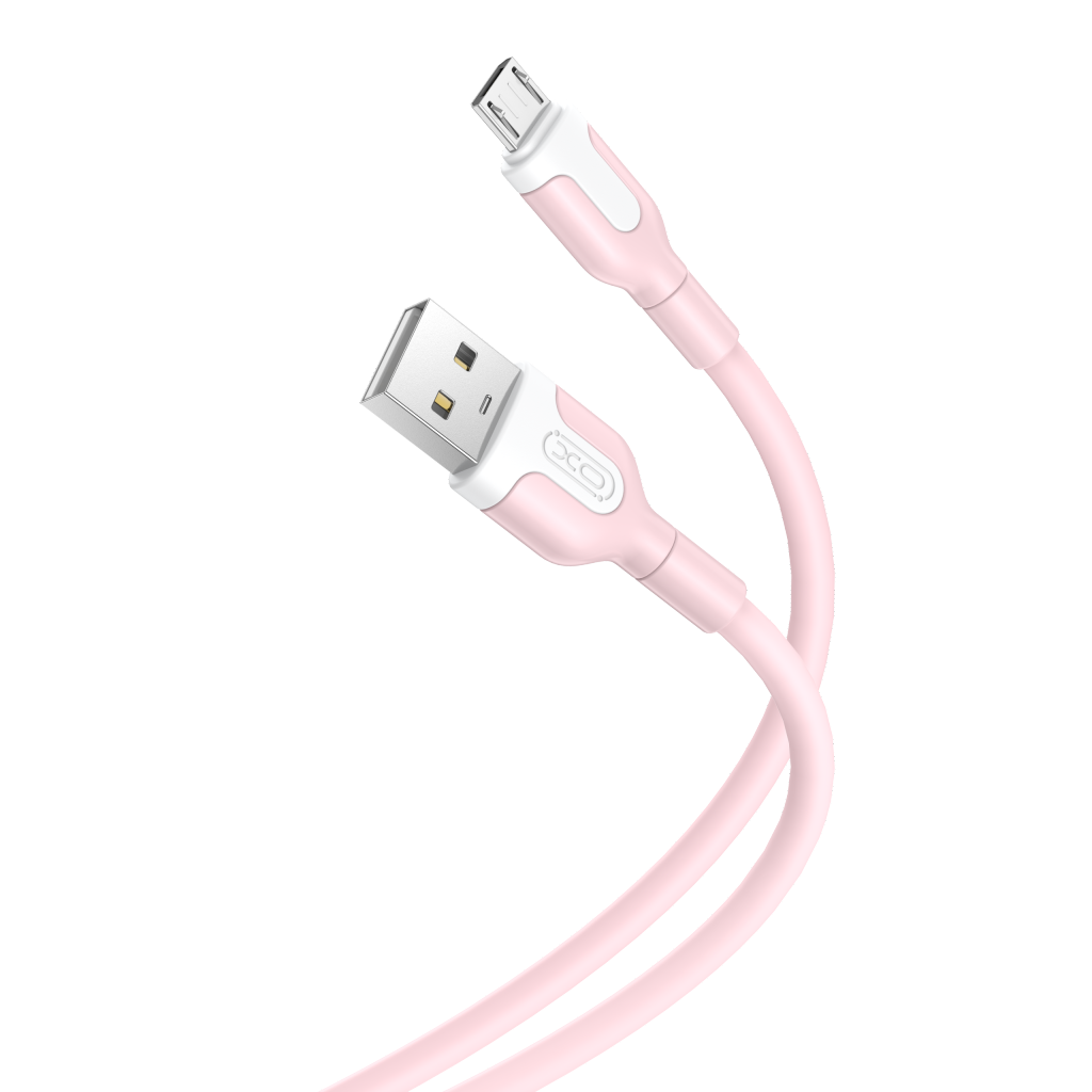 XO Кабел USB-A - Micro, 1м, 2.1A, NB212 /розов/