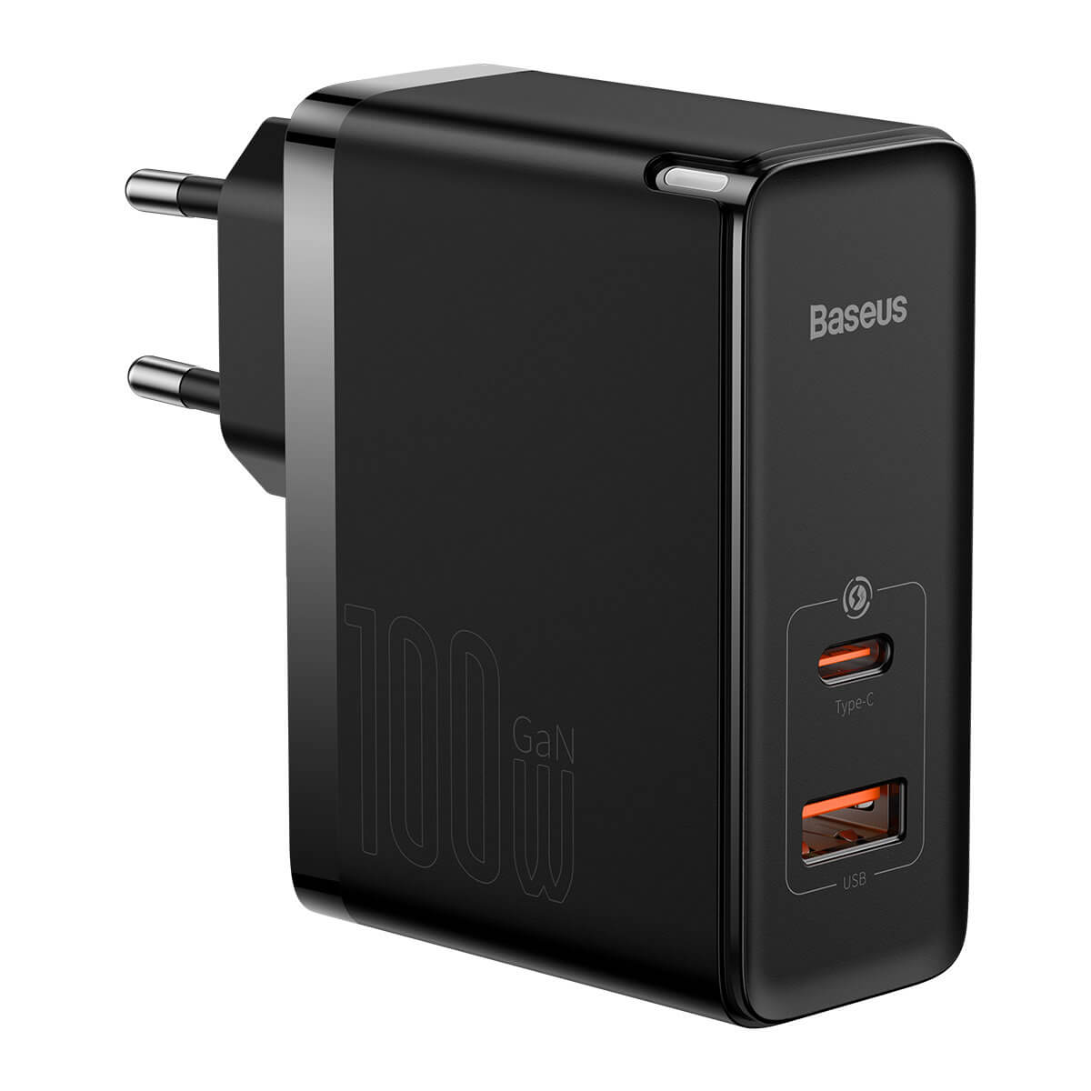 BASEUS 220V 100W, USB-A + USB-C, кабел C-C, GaN5 Pro, черно - CCGP090201