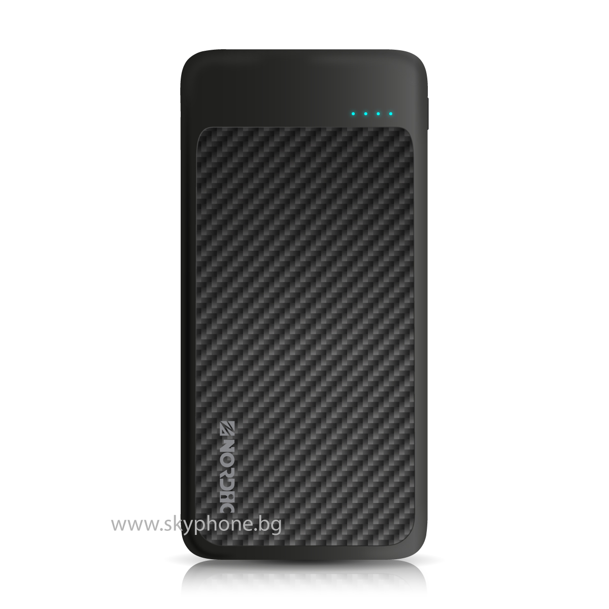 Power Bank 10000 mAh, NORDIC, 18W, PD3, 2xQC3, Carbon Slim /черен/