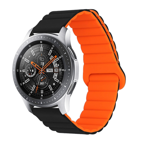 Силиконова магнитна каишка Magnet Strap за Smart Watch, 22мм /черно-оранжев/