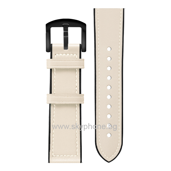 Каишка TPU Leather Cover Strap за Smart Watch, 22мм /бежов/