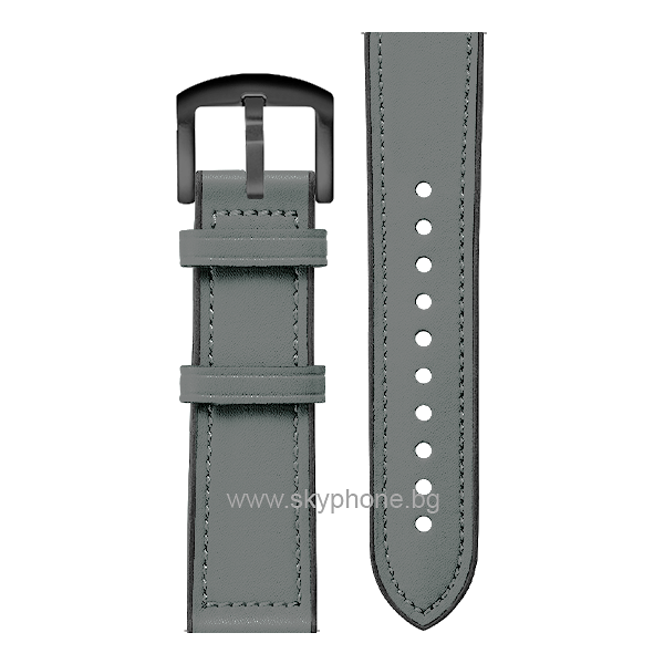 TPU Leather Cover Strap for Smart Watch, 22mm /dark grey/
