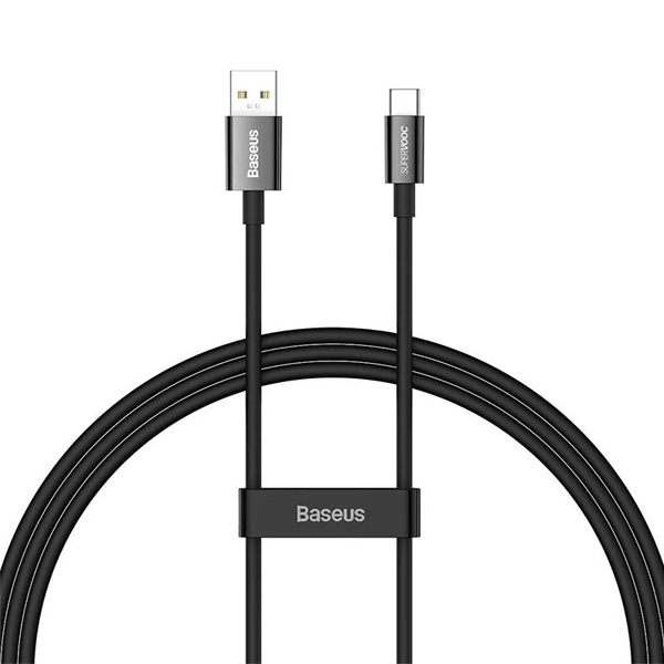 BASEUS Кабел USB-A - Type-C, 2м, 65W, Superior, CAYS001001 /черен/
