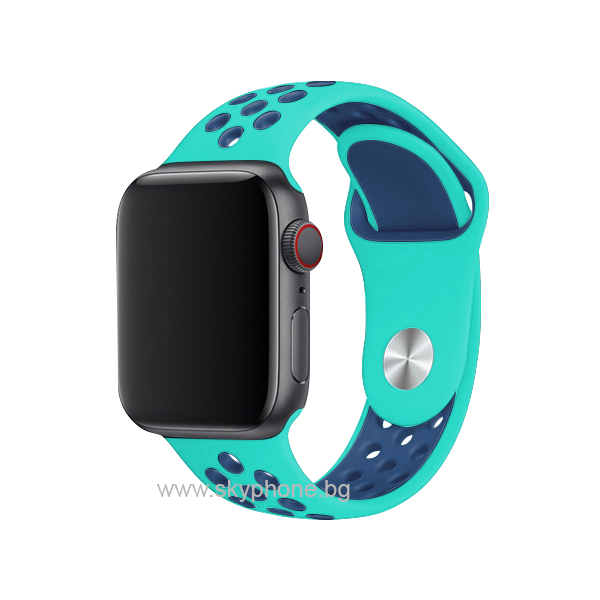 Каишка Silicon Sport Strap for Apple Watch, 38/40mm, S/M /мента-синьо/