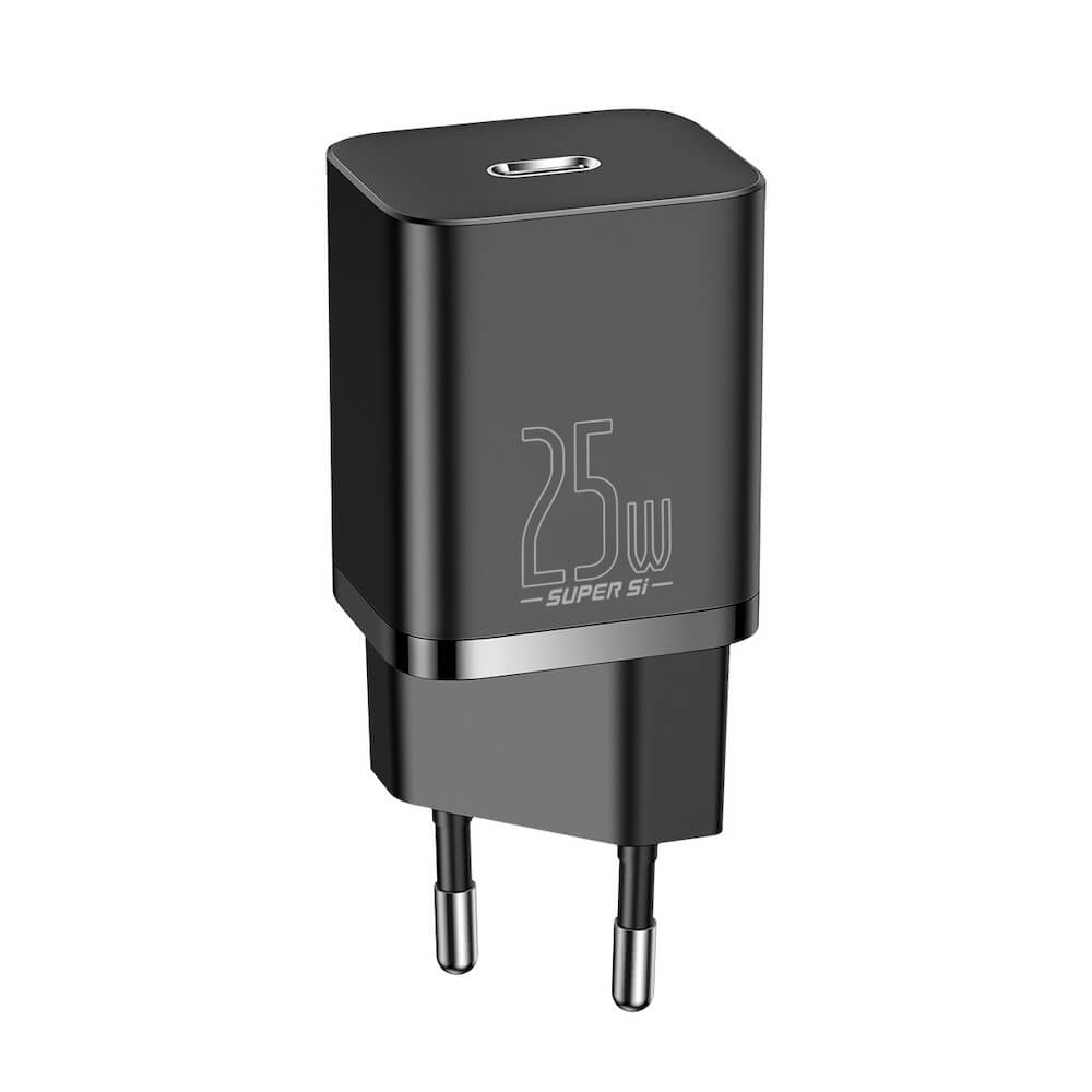 BASEUS 220V 25W, USB-C, Super Si, черно - CCSP020101