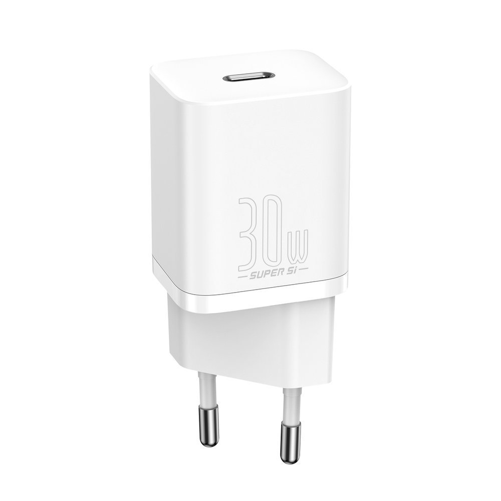 BASEUS 220V 30W, USB-C, Super Si, бяло - CCSUP-J02